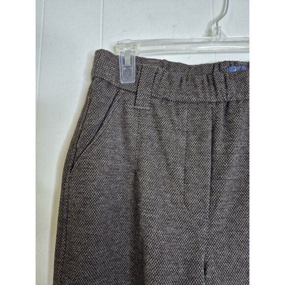 New Democracy Trouser Pant Brown Multi Size Large Elastic Waist Ab Leisure - Picture 11 of 11